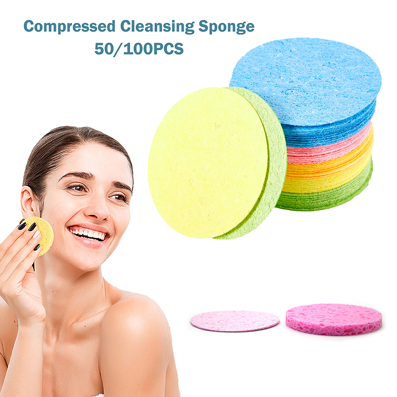 Beauty Queen Makeup - 50/100Pcs Compressed Natural Cellulose Facial Cleansing