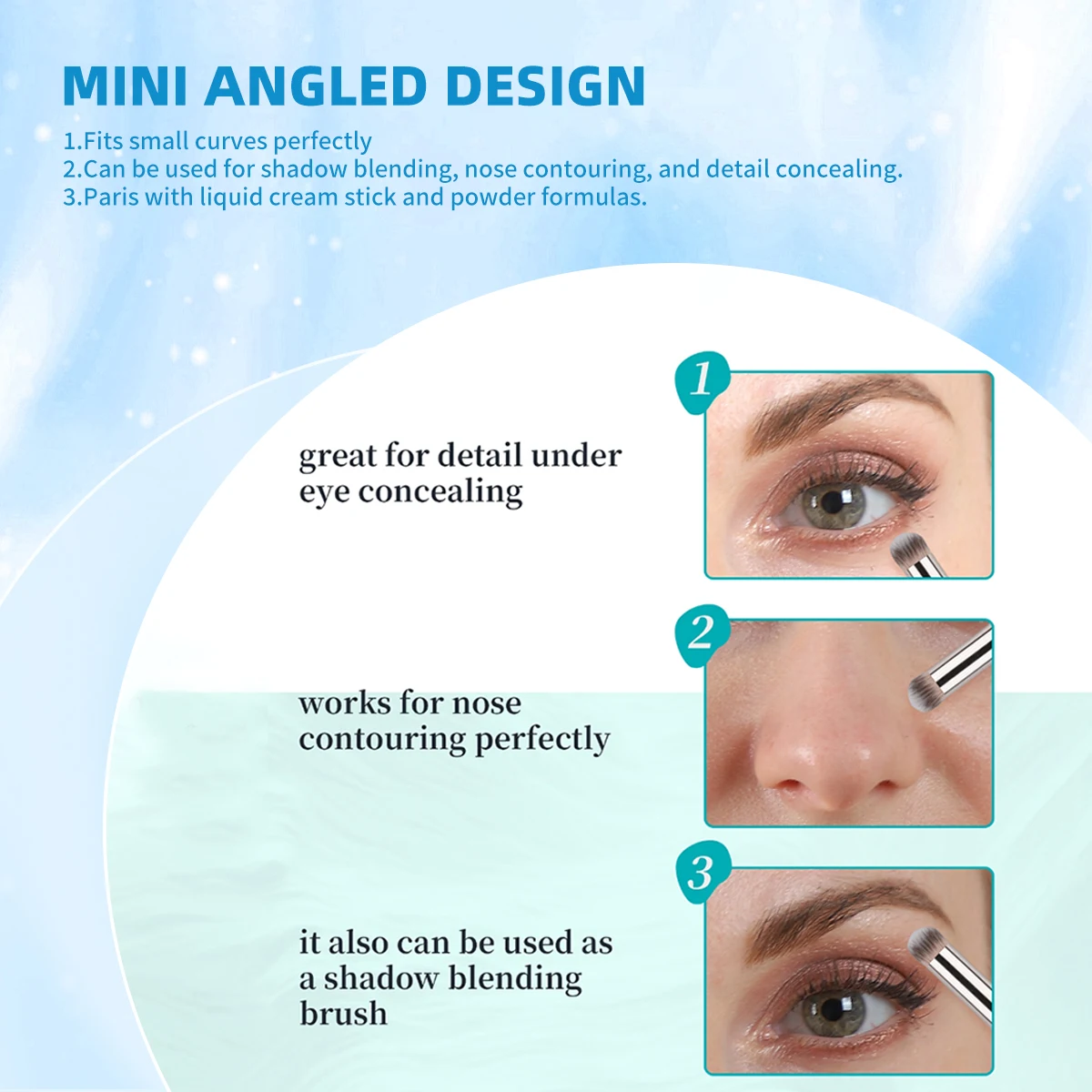 Angled Concealer Makeup Brush  - đánh giá và giá Beauty Queen Makeup